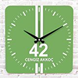 Yeşil & Beyaz Konyalılara Özel Ahşap Saat 33cm KA01-1597