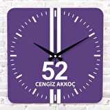 Mor & Beyaz Ordululara Özel Ahşap Saat 33cm KA01-1608