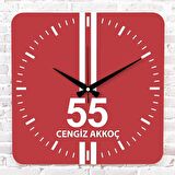 Kırmızı & Beyaz Samsunlulara Özel Ahşap Saat 33cm KA01-1611