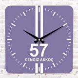 Mor & Beyaz Sinoplulara Özel Ahşap Saat 33cm KA01-1613