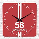 Kırmızı & Beyaz Sivaslılara Özel Ahşap Saat 33cm KA01-1614