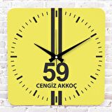 Sarı & Siyah Tekirdağlılara Özel Ahşap Saat 33cm KA01-1615