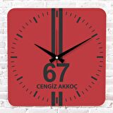Kırmızı & Siyah Zonguldaklılara Ahşap Saat 33cm KA01-1623