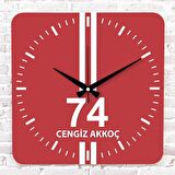 Kırmızı & Beyaz Bartınlılara Özel Ahşap Saat 33cm KA01-1630