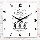 Karadenizliye Hediye Bakmayacasun Tasarımlı Ahşap Saat 33cm KA01-1646