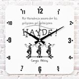 Karadenizliye Hediye Hayde Tasarımlı Ahşap Saat 33cm KA01-1660