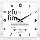 Karadenizliye Hediye Efulim Tasarımlı Ahşap Saat 33cm KA01-1683