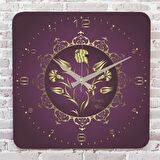 Kişiye Özel Çini Desenli Hediye Ahşap Saat 33cm KA01-1688