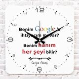 Kişiye Özel Google’a ihtiyacım mı var_ Tasarımlı Hediye Ahşap Saat 33cm KA01-1712