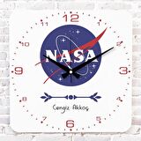Kişiye Özel Nasa Tasarımlı Hediye Ahşap Saat 33cm KA01-1750