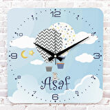 Kişiye Özel Çocuk Odası Hediyesi Ahşap Saat 33cm KA01-1763