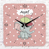 Kişiye Özel Çocuk Odası Hediyesi Ahşap Saat 33cm KA01-1775