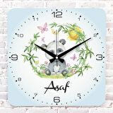 Kişiye Özel Çocuk Odası Hediyesi Ahşap Saat 33cm KA01-1780