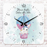 Kişiye Özel Çocuk Odası Hediyesi Ahşap Saat 33cm KA01-1794