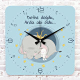 Kişiye Özel Çocuk Odası Hediyesi Ahşap Saat 33cm KA01-1795