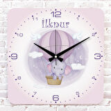 Kişiye Özel Çocuk Odası Hediyesi Ahşap Saat 33cm KA01-1829