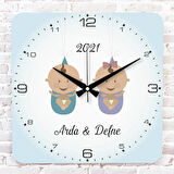 Kişiye Özel Çocuk Odası Hediyesi Ahşap Saat 33cm KA01-1834