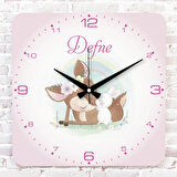 Kişiye Özel Çocuk Odası Hediyesi Ahşap Saat 33cm KA01-1900