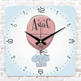 Kişiye Özel Çocuk Odası Hediyesi Ahşap Saat 33cm KA01-1910