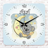 Kişiye Özel Çocuk Odası Hediyesi Ahşap Saat 33cm KA01-1922