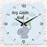 Kişiye Özel Çocuk Odası Hediyesi Ahşap Saat 33cm KA01-1926