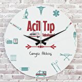 Acil Tıp Teknisyenine Hediye Ahşap Saat 33cm  Ka02-1001