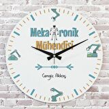 Mekatronik Mühendisine Hediye Ahşap Saat 33cm  KA02-1012