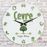 Çevre Mühendisine Hediye Ahşap Saat 33cm  KA02-1014