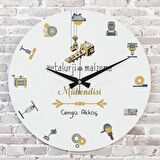 Metalurji ve Malzeme Mühendisine Hediye Ahşap Saat 33cm  KA02-1022