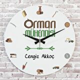 Orman Mühendisine Hediye Ahşap Saat 33cm  KA02-1029