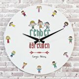 Rehber Öğretmene Hediye Ahşap Saat 33cm  KA02-1054