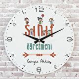Sınıf Öğretmenine Hediye Ahşap Saat 33cm  KA02-1057