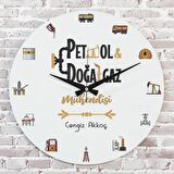 Petrol & Doğalgaz Mühendisine Hediye Ahşap Saat 33cm  KA02-1068