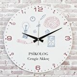 Psikoloğa Hediye Ahşap Saat 33cm  KA02-1078