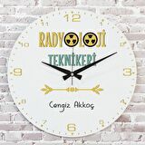 Radyoloji Teknikerine Hediye Ahşap Saat 33cm  KA02-1081