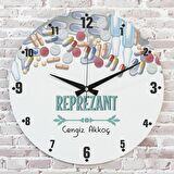 Reprezanta Hediye Ahşap Saat 33cm  KA02-1082