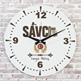 Savcıya Hediye Ahşap Saat 33cm  KA02-1085