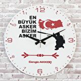 Askere Hediye Ahşap Saat 33cm  KA02-1092