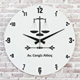 Avukata Hediye Ahşap Saat 33cm  KA02-1094