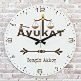 Avukata Hediye Ahşap Saat 33cm  KA02-1098