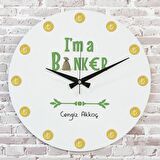 Bankere Hediye Ahşap Saat 33cm  KA02-1100