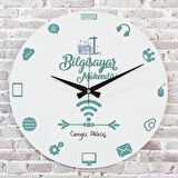 Bilgisayar Mühendisine Hediye Ahşap Saat 33cm  KA02-1102