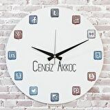 Kişiye Özel Webtimer Hediye Ahşap Saat 33cm  KA02-1110