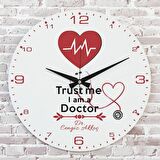 Doktora Hediye Ahşap Saat 33cm  KA02-1125