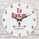 Ev Hanımına Hediye Ahşap Saat 33cm  KA02-1136