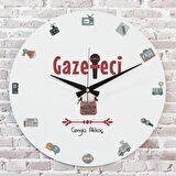 Gazeteciye Hediye Ahşap Saat 33cm  KA02-1145