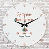 Grafikere Hediye Ahşap Saat 33cm  KA02-1156