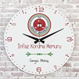 İnfaz Koruma Memuruna Hediye Ahşap Saat 33cm  KA02-1166