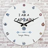 Kaptana Hediye Ahşap Saat 33cm  KA02-1177