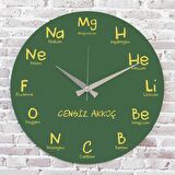 Kimya Öğretmenine Hediye Ahşap Saat 33cm  KA02-1181